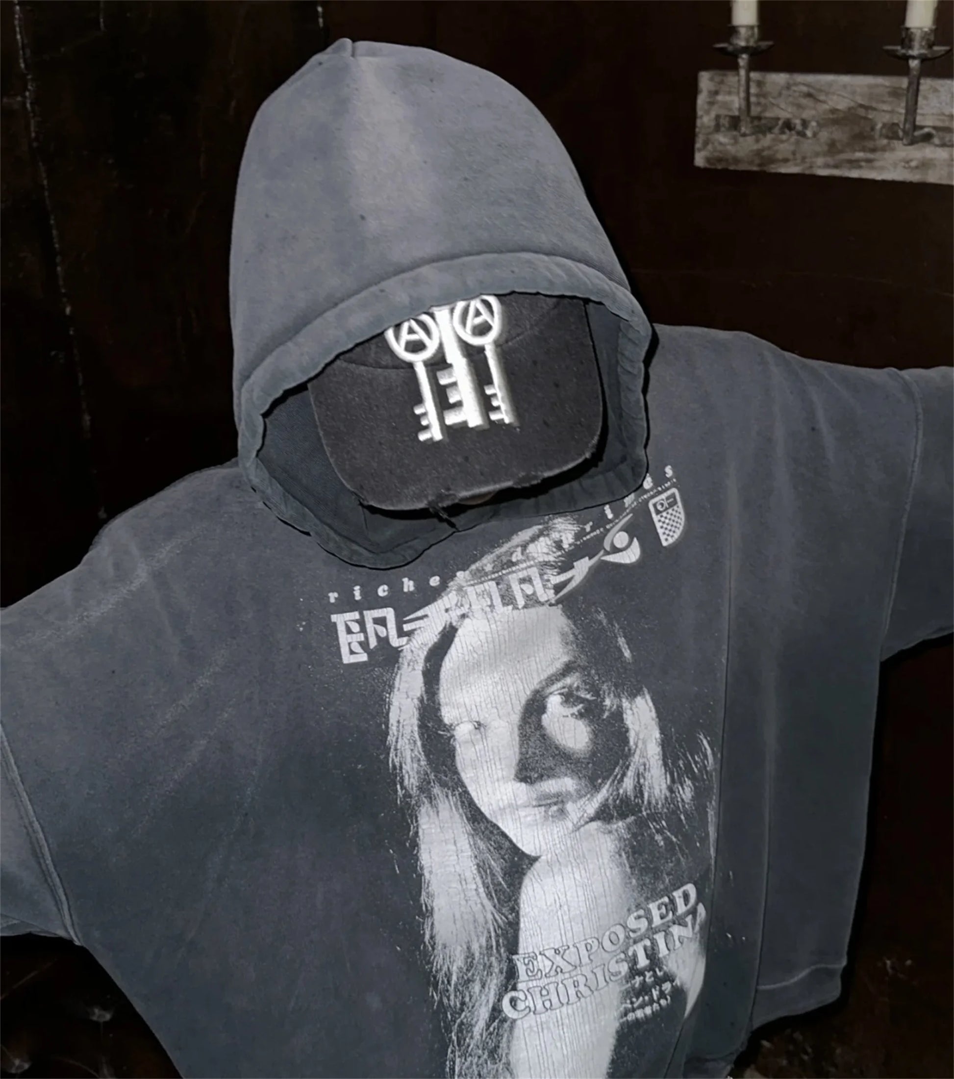 2000s hip-hop hoodie with throwback rap culture details