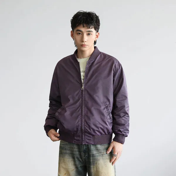 leather panel bomber, high-street look - comfortable cotton fit with bold prints