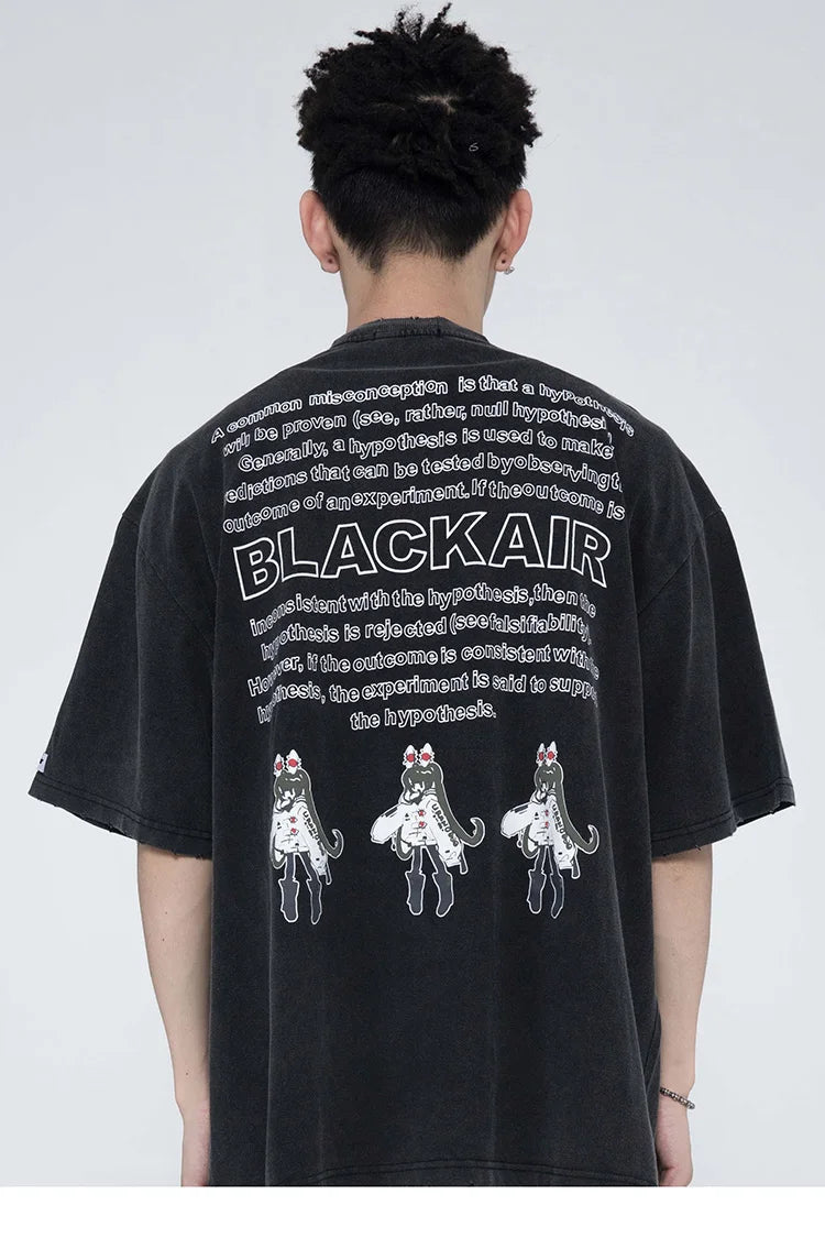 Sadcore Streetwear – 2023 Hip Hop Washed Black T Shirt Oversized Men Streetwear J – Edgy Streetwear for All Genders