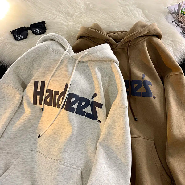 Trendy Personalized Pure Cotton Men's Hooded Sweatshirt New American Style Y2K Simple Loose Retro Thickened Jacket Tops