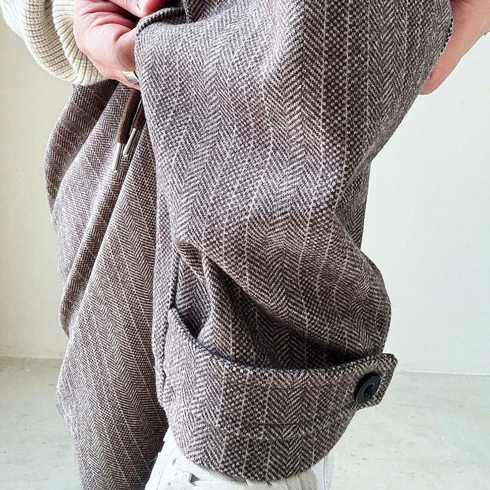 mens pants thick woolen casual pants autumn streetwear fashion personality versatile trend comfort wide leg pants mens clothing unique default style 180