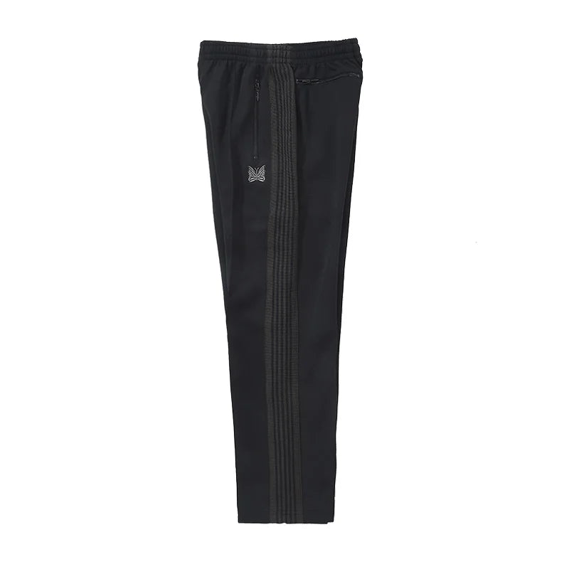 black new sweatpants pants men woman zipper drawstring embroidery side edge weaving stripe straight cylinder trousers unique joggers style 5317