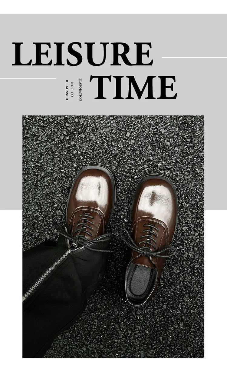 Commute Business Casual Derby Shoes Men Women Streetwear Fashion Hip Hop PU Leather Shoes Couple Shoe
