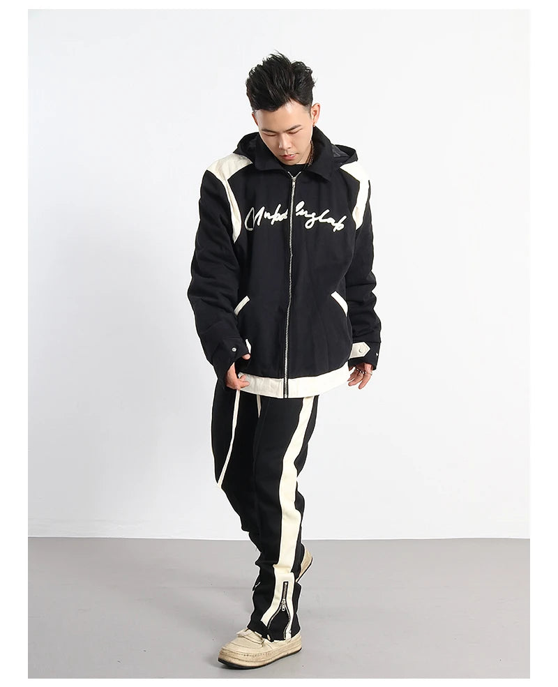 hip hop loose fit elastic waist pants fashion streetwear pants men casual loose bottom zipper drewstring sportwear pants joggers unique joggers style 2149