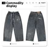 Autumn/winter 2024 loose wash jeans with silver coating