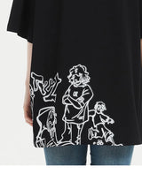 Skatercore Aesthetic print tee – 2023 Harajuku Cartoon Girl Cat Japanese Kanji Graphic T Shir