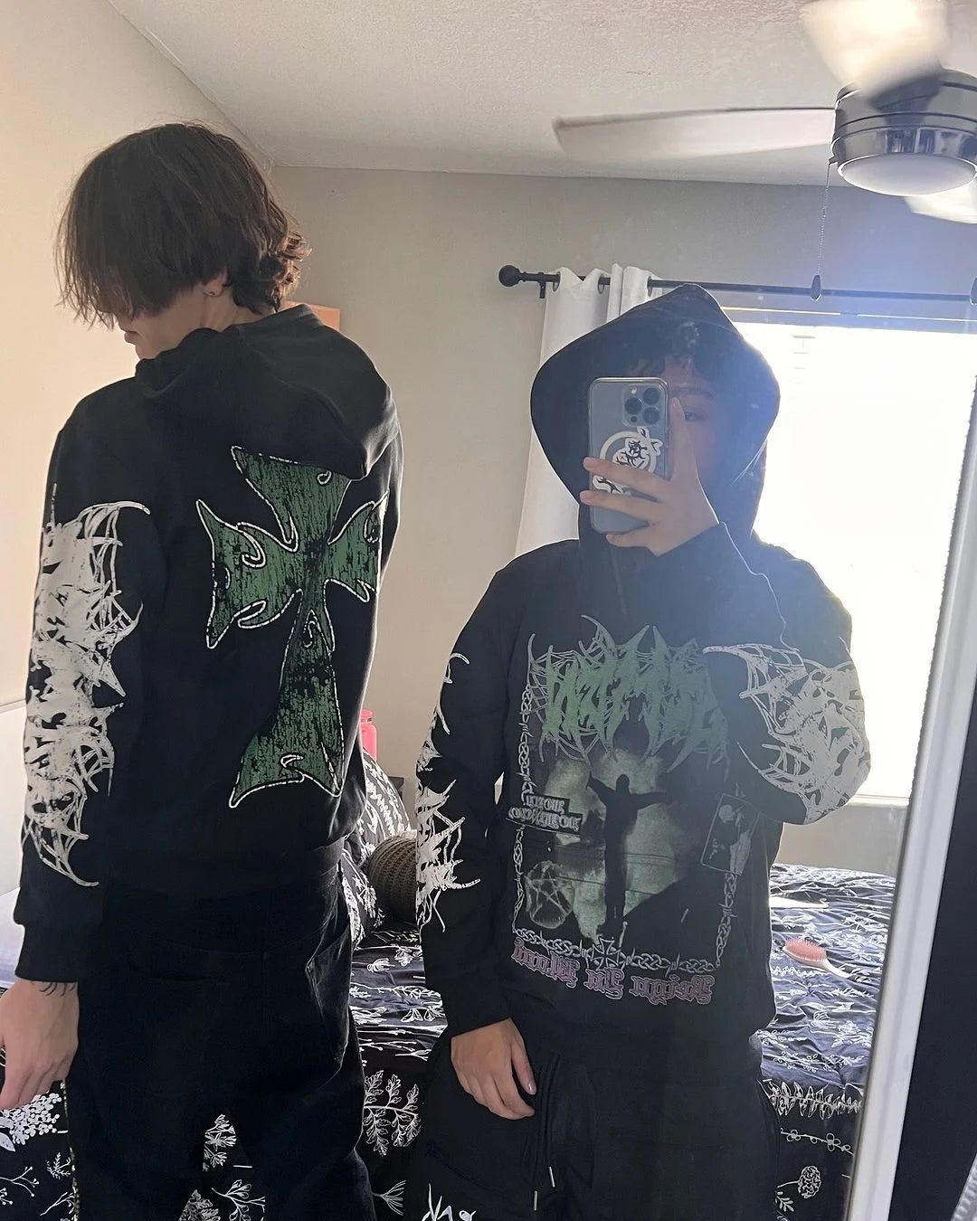 Y2K Womens Clothing Sweatshirt Pullover Print Dark High Street Oversiz