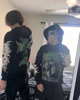 Y2K Womens Clothing Sweatshirt Pullover Print Dark High Street Oversiz