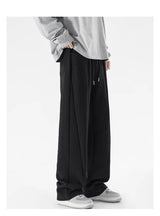 winter mens gray thickened straight leg sweatpants 2025 high street baggy drape pants korean fashion y2k casual trousers unique joggers style 150