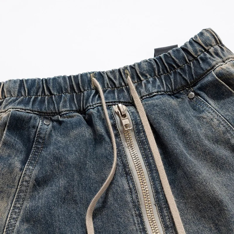 mens high street loose denim jeans casual straight retro washed jeans hip hop streetwear casual wide legs joggers baggy jeans unique joggers style 2861