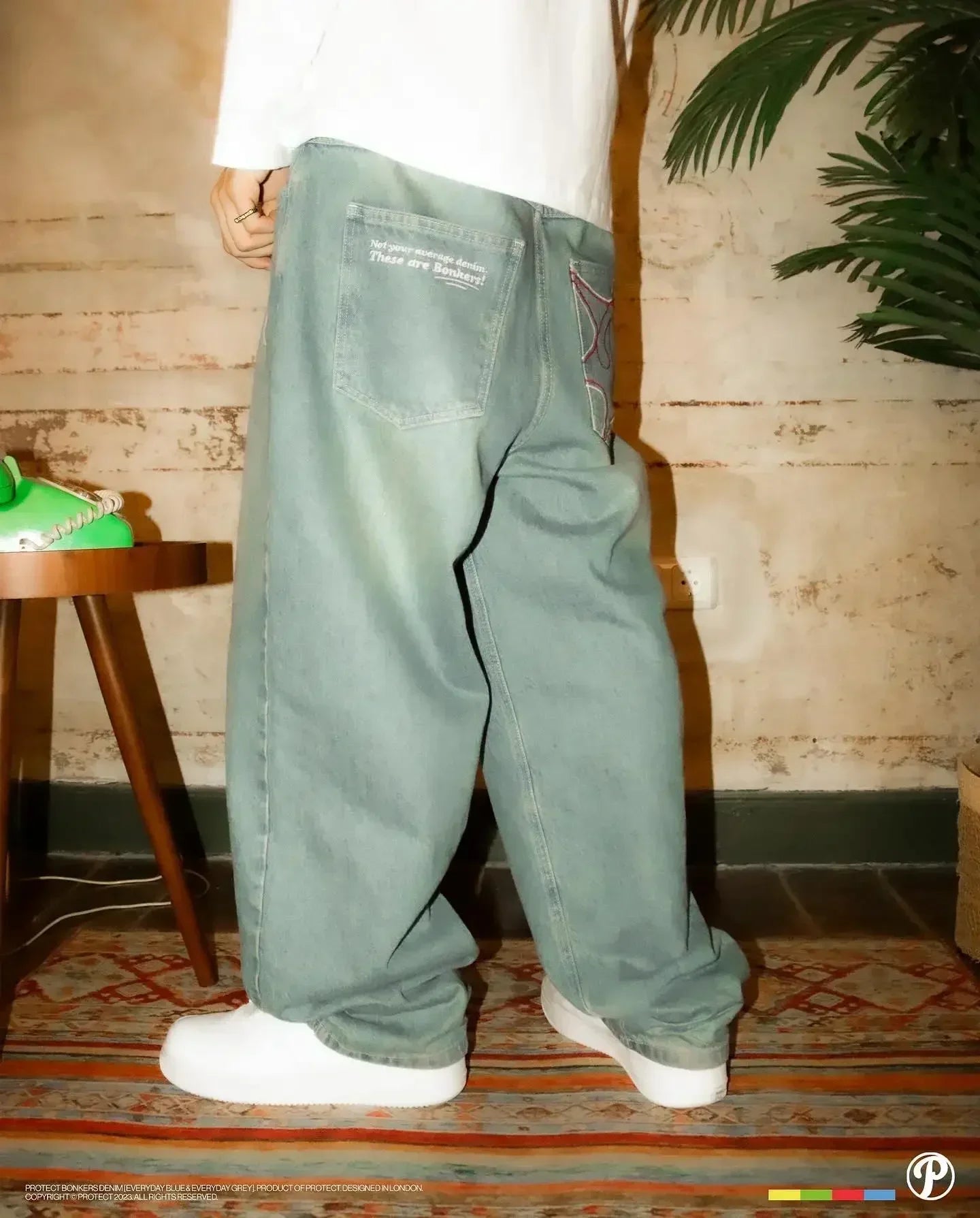 baggy jeans men and women retro harajuku hip hop high waist wide leg trouser y2k new protect jeans letter embroidery washed blue unique jeans style 2525