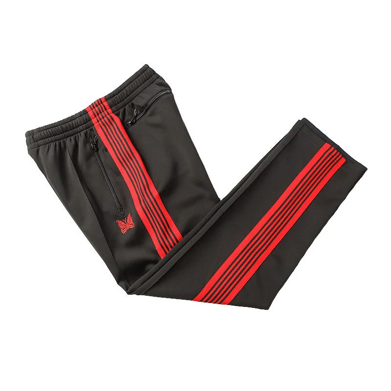 new lake green pants men woman trend loose casual pattern embroidery side edge weaving stripe joggers sweatpants unique joggers style 5421