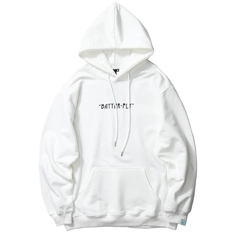 2023 Men Hip Hop Sweatshirt Hoodie Color Butterfly Streetwear Harajuku Pullover Hoodie Cotton Fleece Winter Autumn Black Hoodie