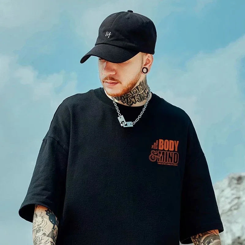 Anime Crying character – Mens Gothic Harajuku Fashion T Shirt Short Sleeve Oversized