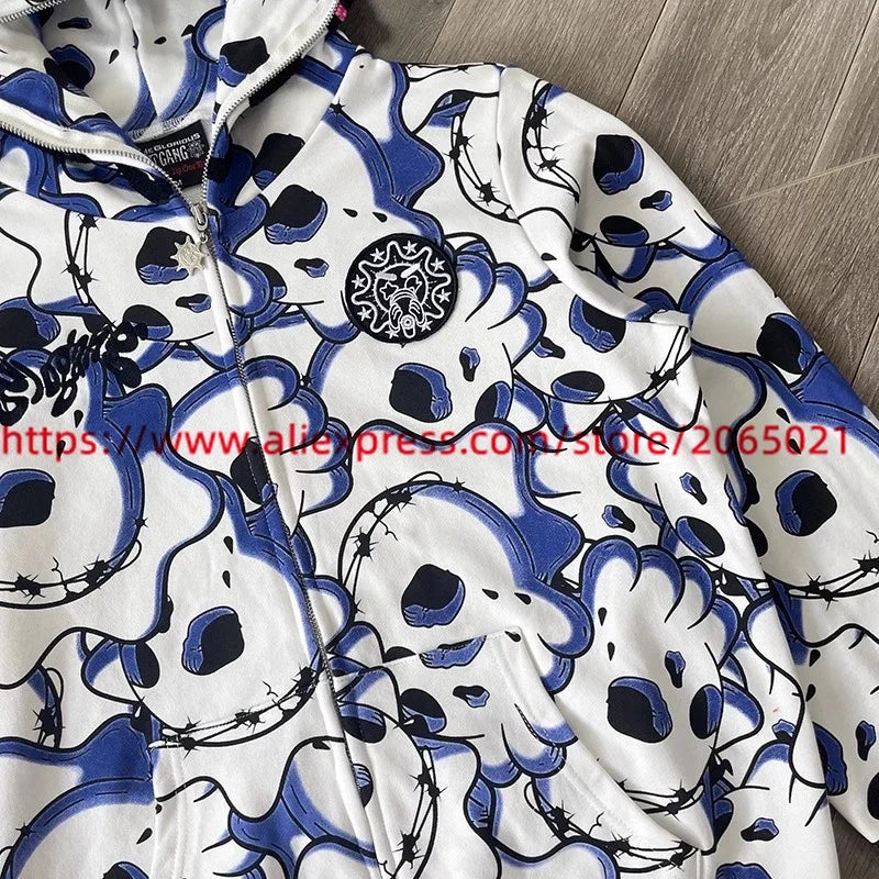 Towel Embroidered Cartoon Camouflage Glo Gang The Glory Full Zip Hoodi