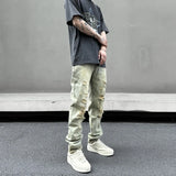 retro washed skinny jeans men pant destroyed ripped holes slim biker zipper jeans trousers fashion streetwear hip hop joggers sporty tapered joggers
