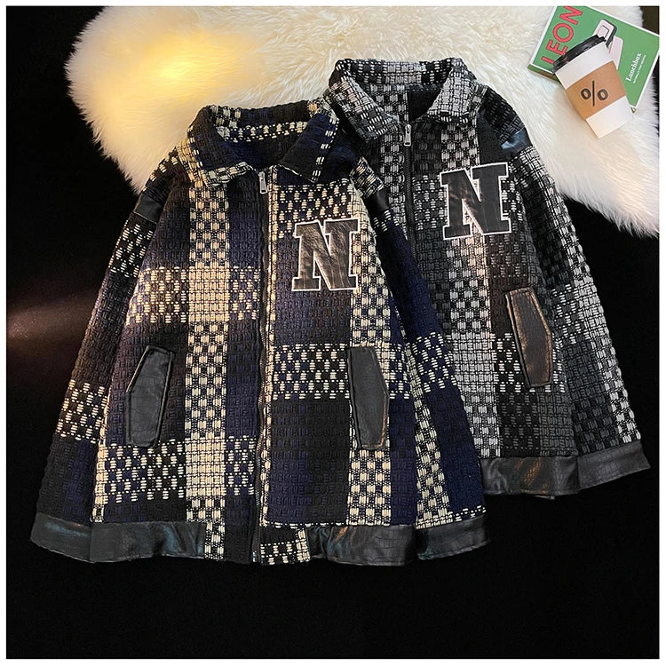 fit print premium - urban hop wear image essential spring-fall-plaid-jacket-vintage-lapel-jacket-racing-jackets-pu-leather-zipper-coat-loose-mens-jacket-harajuku-couple-outerwear 20f619 graphic quality material casual unisex design style style high oversized hip streetwear everyday fashion streetwear design ID 349b8