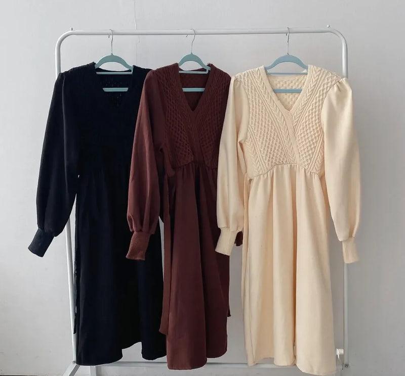 Winter Dress Long Elegant Splicing Stripes Y2k Knitted Dress Women Koean Fashion Long Sleeve Dresses Female Club Party Vestidos
