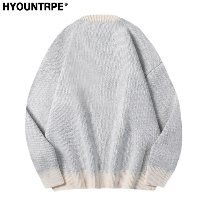 hip hop punk knitted oversized sweater mens autumn winter o neck long sleeve pullover streetwear unisex loose sweaters clothing - bold artwork streetwear hoodie, graphic printed hoodie for men and women, urban fashion pullover