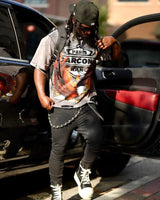 Anime Graphic tee – American Street Washed Old Flame Anime Letter Print Oversize