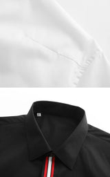 New 2021 Luxury Men Classic Embroidered bee stripe Ribbon Fashion Cotton Casual Shirts Shirt High Quality Short Sleeves A65