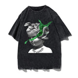 Vaporwave Oversized shirt – Skull Letter Print Gothic Tshirt Punk Streetwear T Shirts Lo