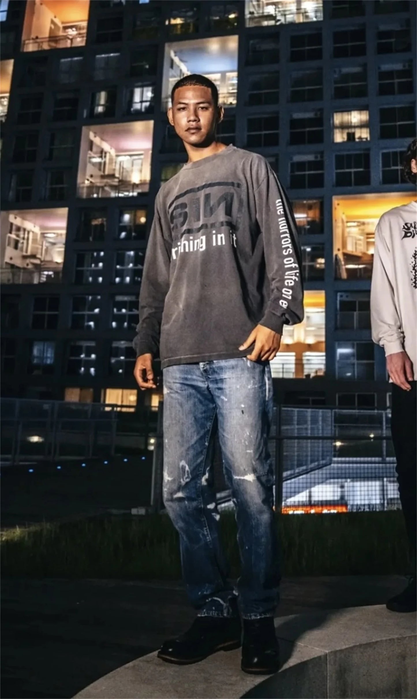 grunge graphic tee featuring summer retro vintage sin print high street distressed worn cotton casual loose long sleeve t shirt pullover