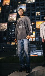 grunge graphic tee featuring summer retro vintage sin print high street distressed worn cotton casual loose long sleeve t shirt pullover