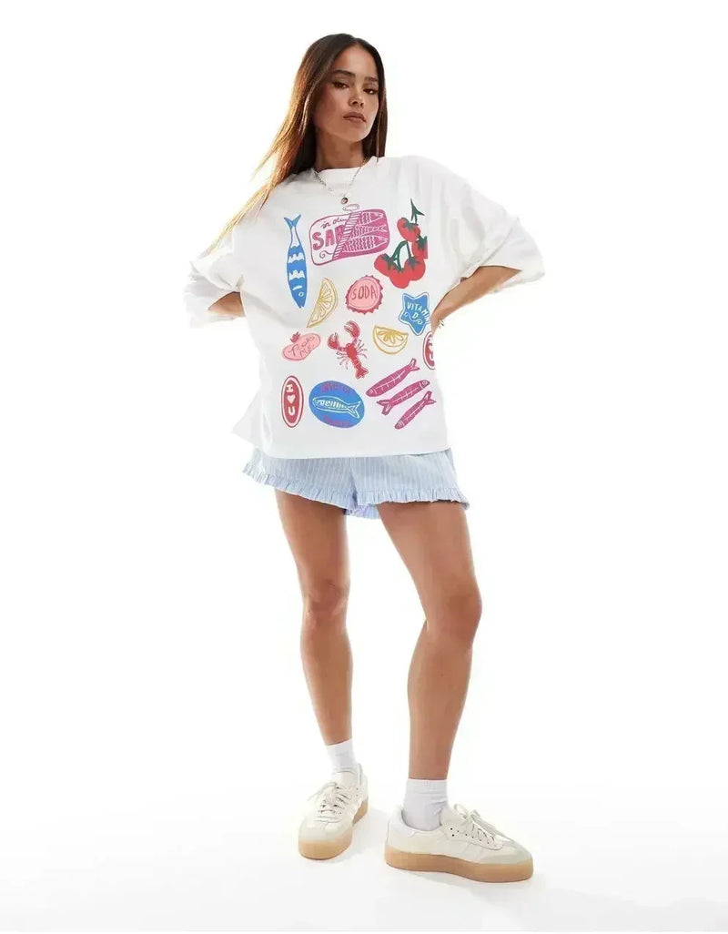 casual lotus eyed graphic t shirts streetwear gothic harajuku clothes all cotton oversized y2k tops goth women clothing unique default style 5143