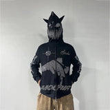 Men Y2K Rhinestones Letter Graphics Print Fashion Hoodie Zip Hoodie Cl