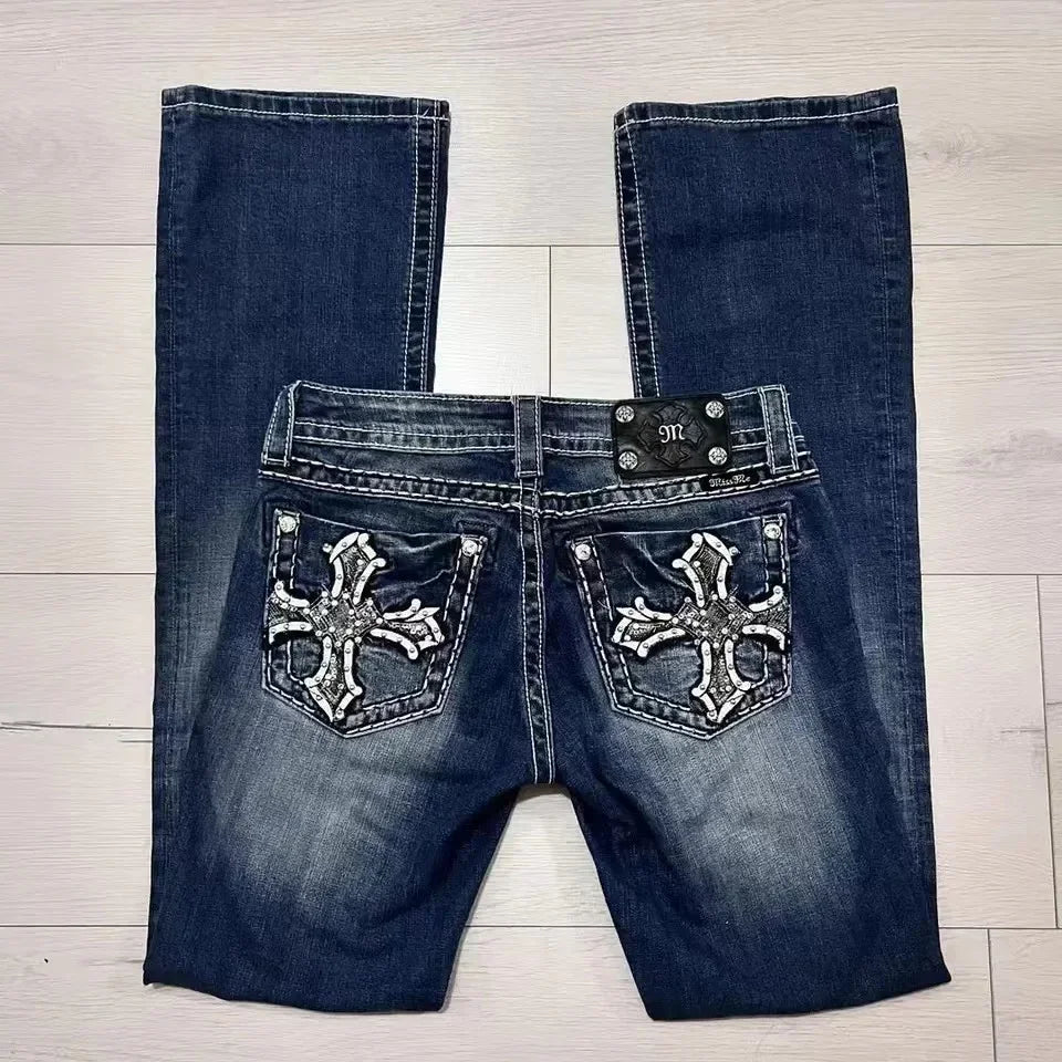 harajuku y2k new true religion high waist super t bootcut flared jeans street denim pants high waist straight leg wide leg jeans unique jeans style 1937