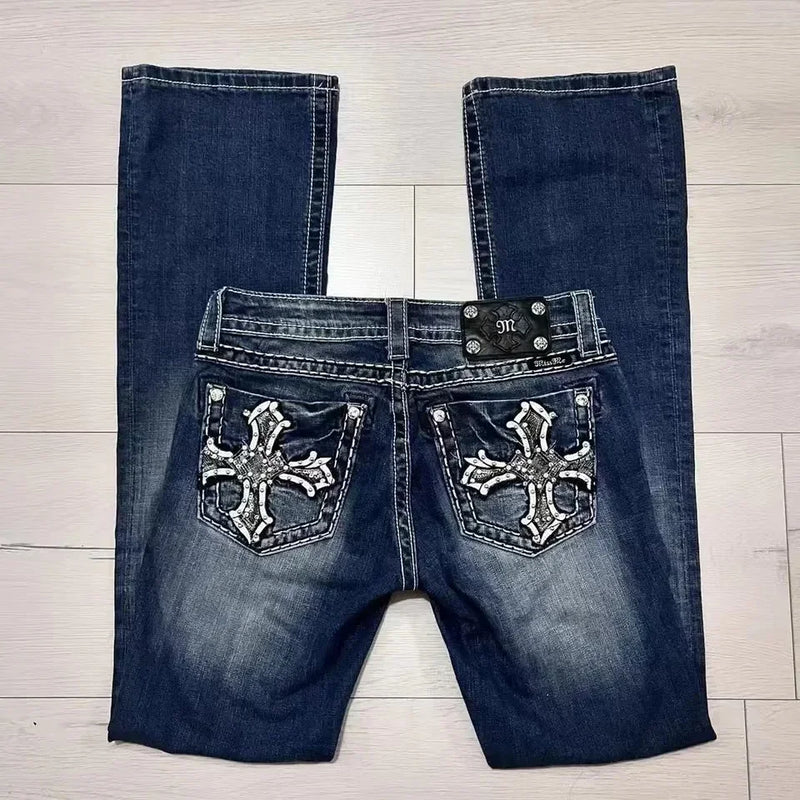 harajuku y2k new true religion high waist super t bootcut flared jeans street denim pants high waist straight leg wide leg jeans unique jeans style 1937