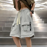 korean style niche casual shorts men summer workwear five point pants design trendy brand loose couple style retro sports pants techwear shorts