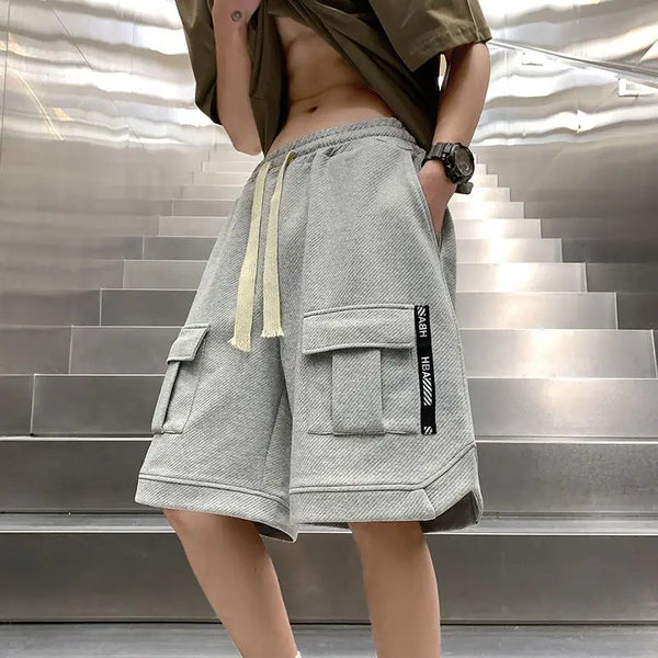 korean style niche casual shorts men summer workwear five point pants design trendy brand loose couple style retro sports pants techwear shorts