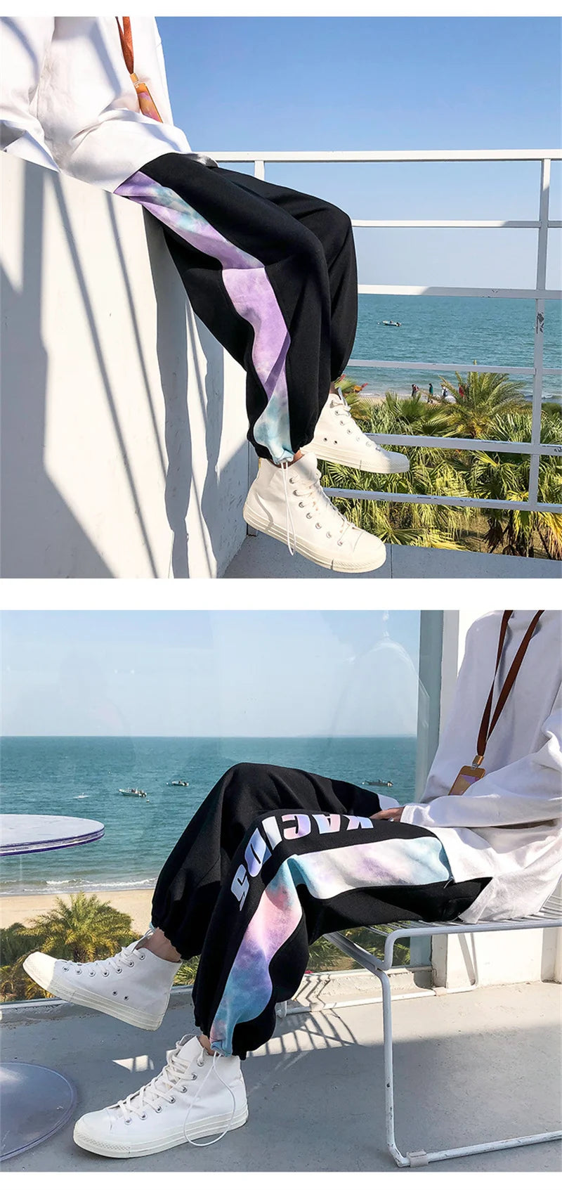 2025 new mens stripe tie dyesweatpants male casual jogger trousers hip hop korean streetwear drawstring pantalones hombre unique joggers style 3496