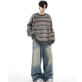 layered flame street knit, photo-ready knit, trendy urban fashion top for men, layered streetwear look