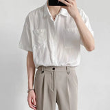 2023 Summer New Fashion Simple Style Loose Short-sleeved Fashion Shirts Men Tops Trendy All-match Short-sleeved BoutiqueClothing