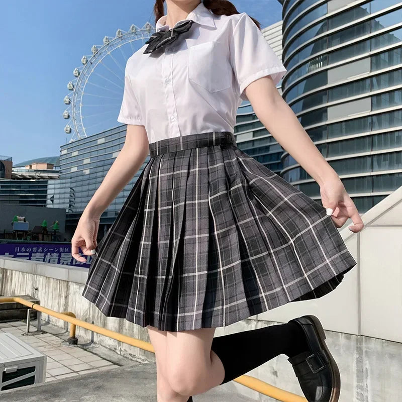 Jk Uniforms Gyaru School Uniform for Girl Student Pleated Skirt Uniform Set Women Short Sleeve Bow Tie Seifuku Japanese Style