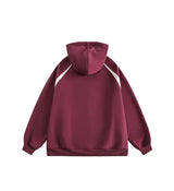 American Street Ins Gray Hooded Sweatshirt Jacket for Boys Retro Street Y2K Loose Splicing Contrasting Zipper Cardigan Top