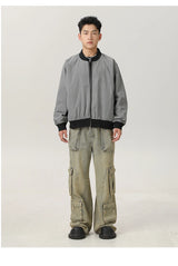 zip-up minimalist jacket, cold-season outfit - trendy urban streetwear fashion for men and women