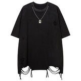 Skatercore Crying angel – Men T Shirts Solid Ripped With Necklace T Shirt Harajuku Vin