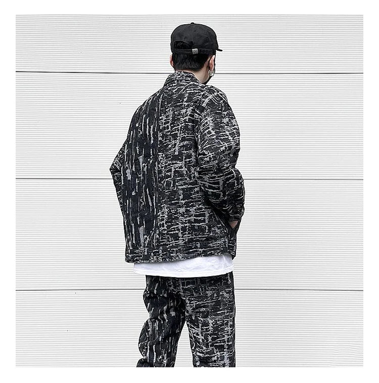 irregular scratched ripped holes denim jackets 2023 fashion turn down collar mens jean outerwear casual streetwear jeans nan  - variant style 2d9766 for streetwear fashion