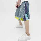 hip hop loose shorts elastic waist pants fashion patchwork half pant mens summer casual drewstring streetwear sportswear jogger unique joggers style 3436