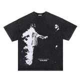 Hip-hop rap album featuring heroes and villains printed with short-sleeved shirts