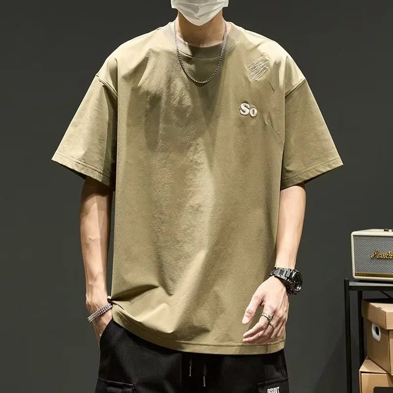 Trapwear Crying character – Summer Mens Embroidered Short Sleeve T Shirts 2024 New Oversized