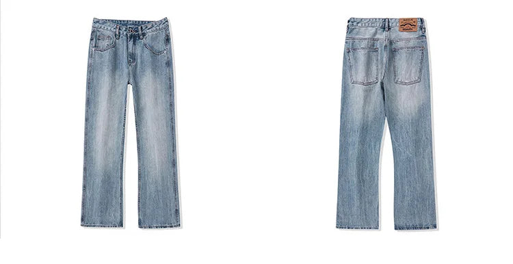 mens retro fashion high street loose casual denim micro flared pants jeans men streetwear plus size jeans trousers 28 40 unique jeans style 2690