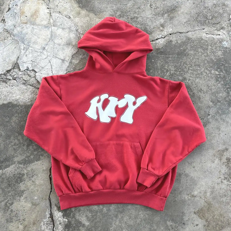 Fashionable Gothic Trendy Letter Printed Oversized Pullover Men's 2024Y2K Streetwear Harajuku Loose Casual Hoodie Tops Clothes