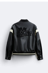 Spring And Autumn Men's Leather Jacket Coat American Baseball Suit Stitching Leather Jacket