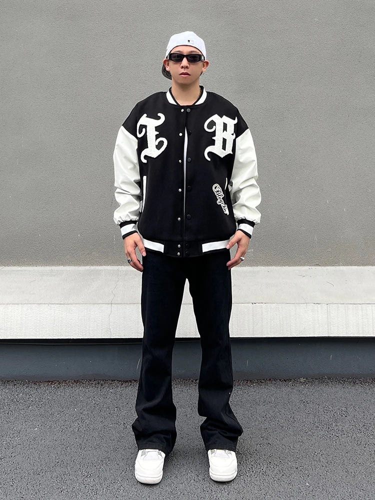 mens embroidery baseball jackets and coats casual single button patchwork hip hop streetwear warm bomber jacket outerwear nan - variant style 332da7 for streetwear fashion