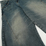 Men Women American Streetwear Vintage Washed Denim Loose Casual Wide Leg Baggy Jeans Couple Harem Jeans Trousers